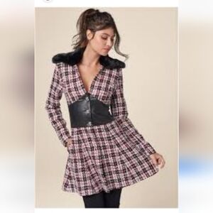 Nwot VENUS HOUNDSTOOTH CORSET STYLE COAT 20